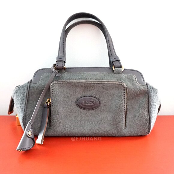 Tod's Kate Easy Piccola Giorno Calf Hair Haircalf Leather Mini Satchel Lock Bag